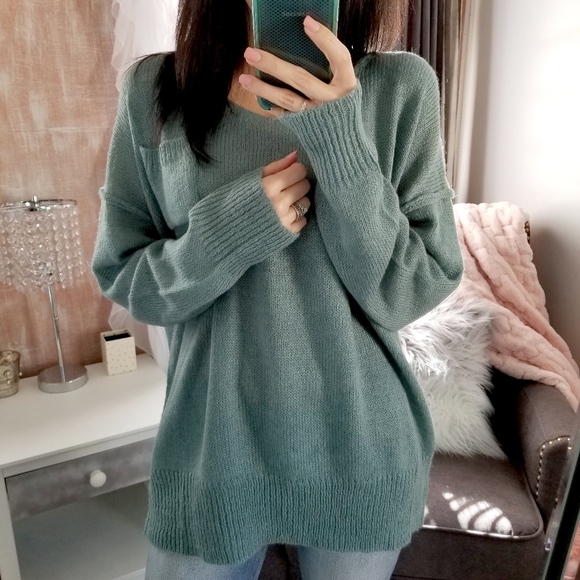 Fall Knit Sweater Top Slouchy Oversized Sweater - Picture 6 of 8